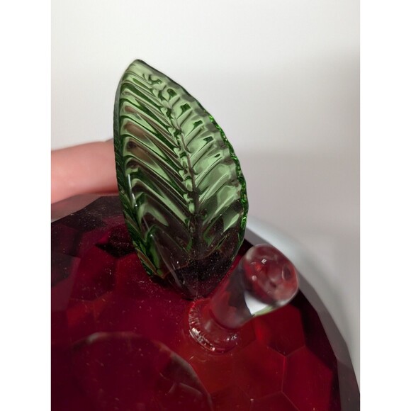 Simon Design Ruby Red Honeycomb Crystal Apple Paperweight School Teacher - Picture 7 of 11